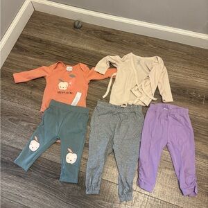 Lot Of Baby Girls Clothing 6 Months Petit Lem Burt’s Bees